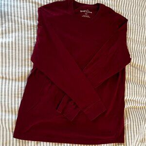 Eddie Bauer Men's Long-Sleeve Maroon Shirt - Size L